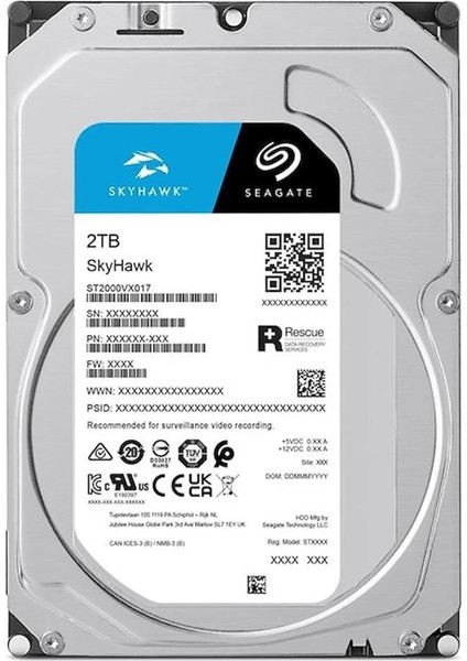 2tb ST2000VX017 5900RPM 256MB Harddisk 7-24 Güvenlik Diski (Koyuncu Distribitör Ürünü)