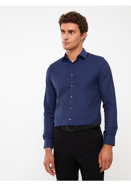 Yeni Sezon Slim Fit Uzun Kollu Armürlü Erkek Gömlek fiyatları