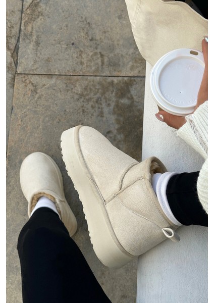 Kalın Yüksek Tabanlı Içi Kürklü Suya Dayanıklı Spor Kısa Kadın Bot Platform Taban fırsatları