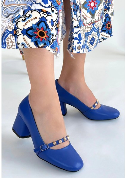 Nrtmsa Tino Mavi Cilt Topuklu Ayakkabı (Numara: 40) modelleri