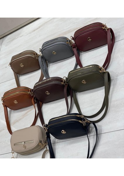 Çift Gözlü Gold Detaylı Kadın Çanta