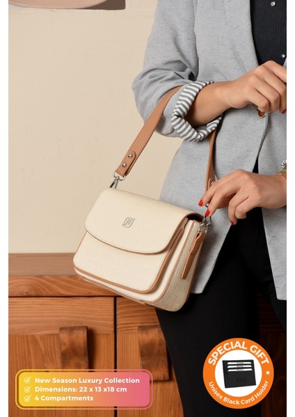 Orijinal Just Polo Collection 4 Bölmeli Lüks Yumuşak Deri Ayarlanabilir Çapraz Askılı Omuz Çantası