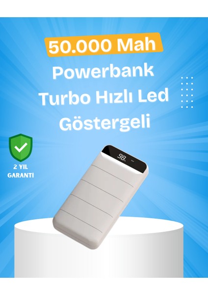 Nrtmsa Çoklu Cihaz Uyumlu LED Ekranlı 50000 Mah Powerbank