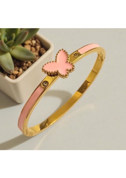 Çocuk Kelebek Figürlü Mineli Çelik Kelepçe