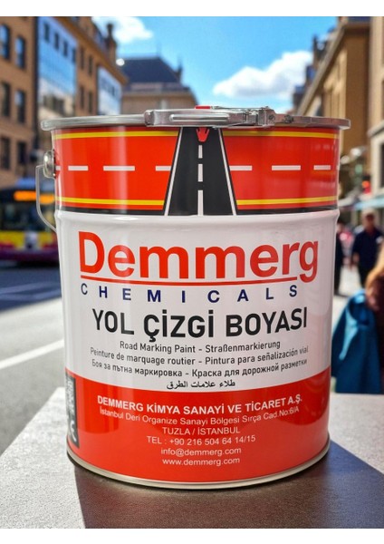 Demmer Akrilik Esaslı Yol Çizgi Boyası 25 kg Kırmızı RAL3020