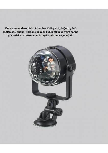 Ritme Duyarlı LED Disko Topu – Renkli Işık Gösterili Parti Lambası indirimleri