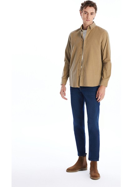 Yeni Sezon Regular Fit Uzun Kollu Kadife Erkek Gömlek fiyatları