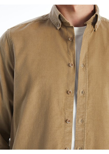 Yeni Sezon Regular Fit Uzun Kollu Kadife Erkek Gömlek modelleri