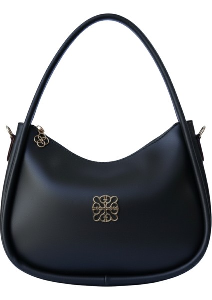 Metal Amblemli Siyah Hobo Omuz Çantası fiyatları
