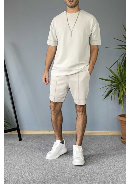Gri Oversize Şort Tişört Takım fiyatları