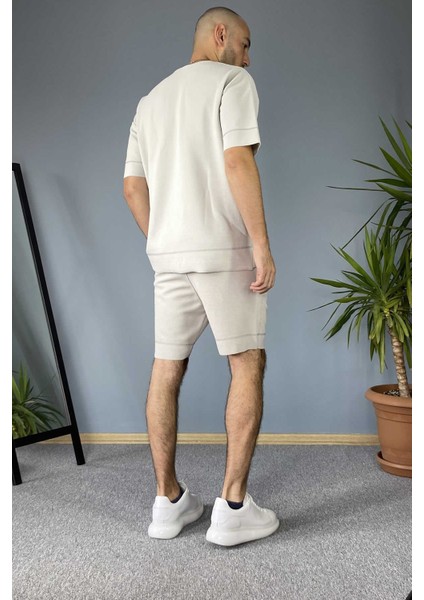 Gri Oversize Şort Tişört Takım modelleri