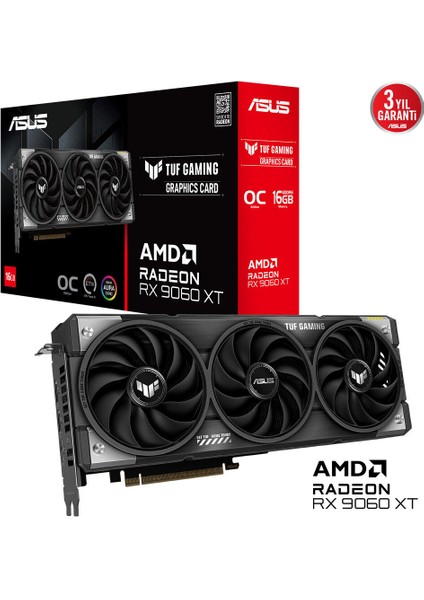 Asus TUF-RX9060XT-O16G-GAMING Amd Radeon RX9060XT 16GB Gddr6 128BIT 1xhdmı 2xdp Ekran Kart