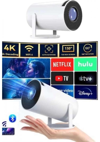 Taşınabilir Projeksiyon Ayaklı Projektör Android Uyumlu HDMI Girişli