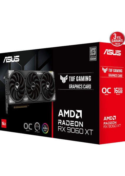 Asus TUF-RX9060XT-O16G-GAMING Amd Radeon RX9060XT 16GB Gddr6 128BIT 1xhdmı 2xdp Ekran Kart
