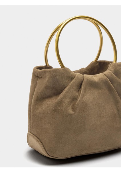 Deri Efektli Parti Çantası