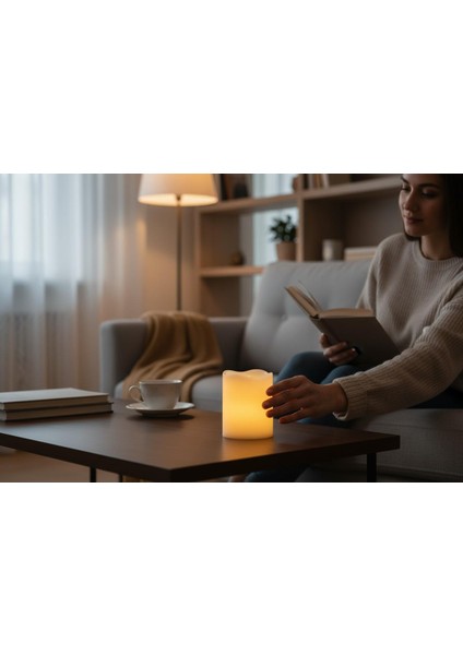 Pilli LED Işıklı Dumansız Mum Tealight 2'li Set Dekoratif Fonksiyonel Ev Ofis & Yeni Yıl Hediyesi modelleri