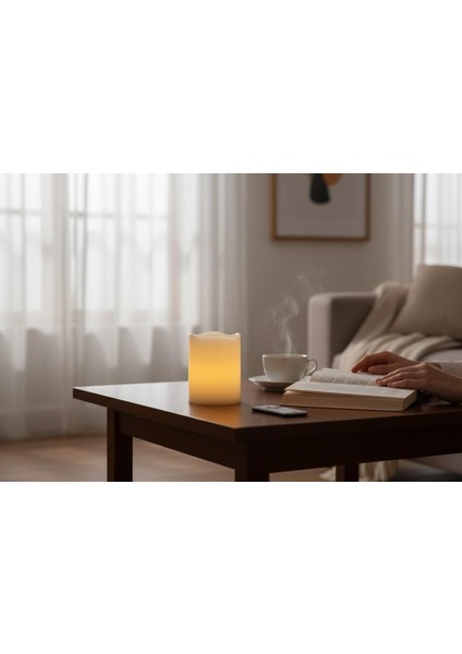 Pilli LED Işıklı Dumansız Mum Tealight 2'li Set Dekoratif Fonksiyonel Ev Ofis & Yeni Yıl Hediyesi fırsatları