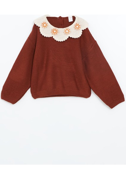 Yeni Sezon Bebe Yaka Kız Çocuk Triko Kazak