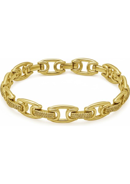 Kadın Tam Tur Xuping Bileklik - Iki Sıra Beyaz Zirkon Taşlı - Altın Renk