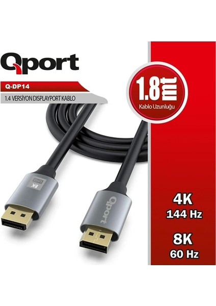 Qport Q-DP14 1.4V Dısplay Kablo 1.8mt