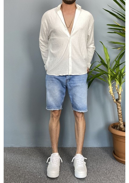 Kırinkıl Kumaş Oversize Yumuşak Dokulu Mavi Gömlek fırsatları