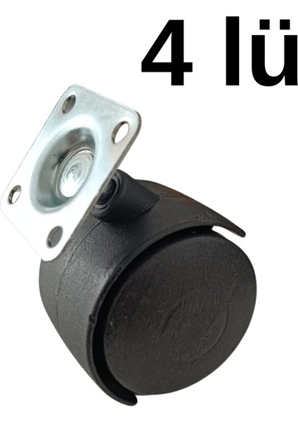 50LIKSIYAH Düz Tablolu 360DERECE Döner Teker. [4 Lü ]