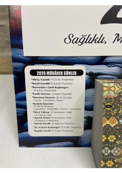 Ömür Takvim Deniz Manzaralı 4.bölge 2026 Kartonlu Yapraklı Duvar Takvimi