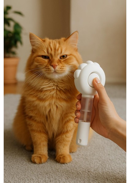 Su Hazneli Püskürtme Özellikli Kedi ve Köpek Tarağı | Bakım Fırçası