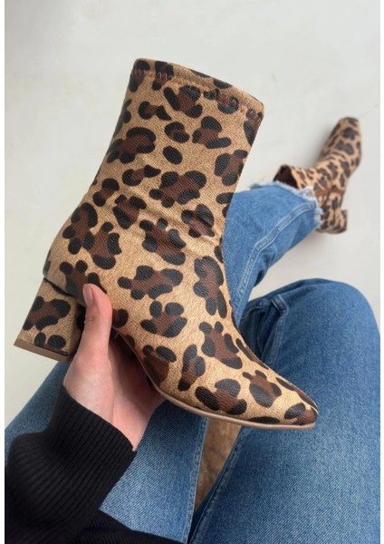 Nrtmsa Birta Leopar Cilt Streç Topuklu Bot (Numara: 36) fiyatları