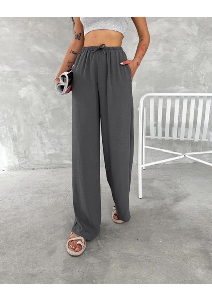 Ayrobin Oversize Kadın Pantalon - Füme fırsatları