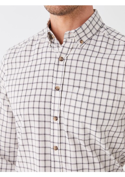 Yeni Sezon Regular Fit Uzun Kollu Ekose Erkek Gömlek fırsatları