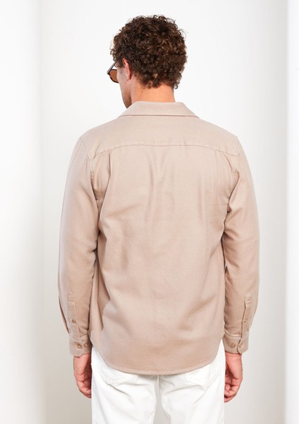 Yeni Sezon Regular Fit Uzun Kollu Gabardin Erkek Gömlek Ceket indirimleri