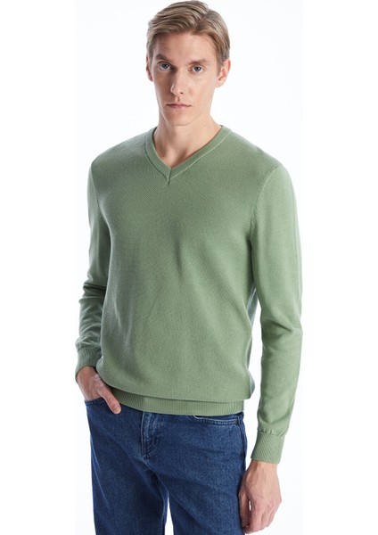 Yeni Sezon V Yaka Uzun Kollu Erkek Triko Kazak