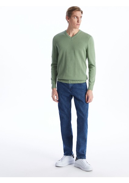 Yeni Sezon V Yaka Uzun Kollu Erkek Triko Kazak modelleri