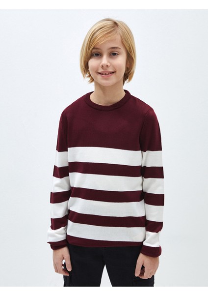 Yeni Sezon Bisiklet Yaka Çizgili Uzun Kollu Erkek Çocuk Triko Kazak