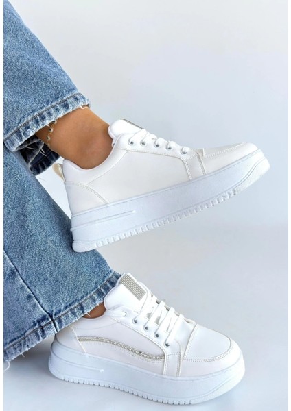 Nrtmsa Natte Beyaz Cilt Bağcıklı Spor Ayakkabı (Numara: 39) fiyatları