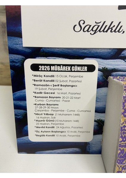 Ömür Takvim Deniz Manzaralı 1.bölge 2025 Kartonlu Yapraklı Duvar Takvimi