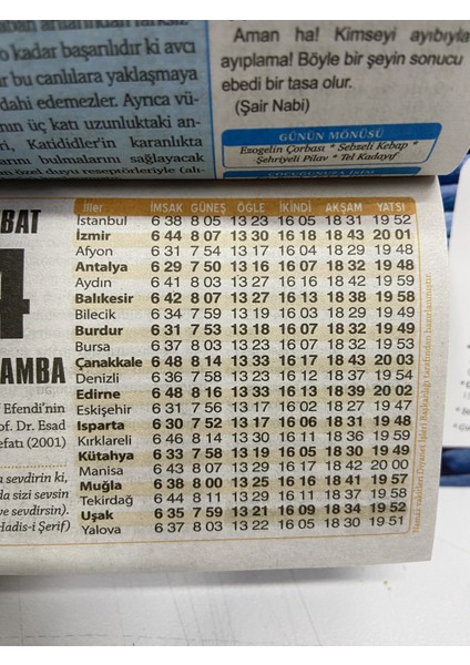 Ömür Takvim Deniz Manzaralı 1.bölge 2025 Kartonlu Yapraklı Duvar Takvimi