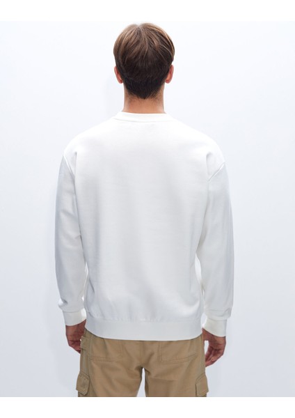 Yeni Sezon Bisiklet Yaka Baskılı Erkek Kalın Sweatshirt fırsatları