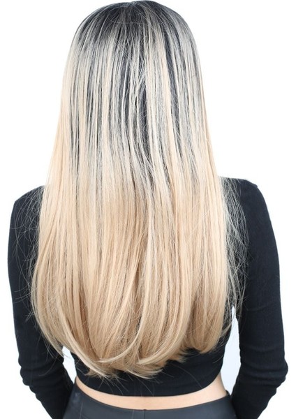 Fiber Sentetik Uzun Düz Peruk / Siyah / Balköpüğü Ombreli fırsatları