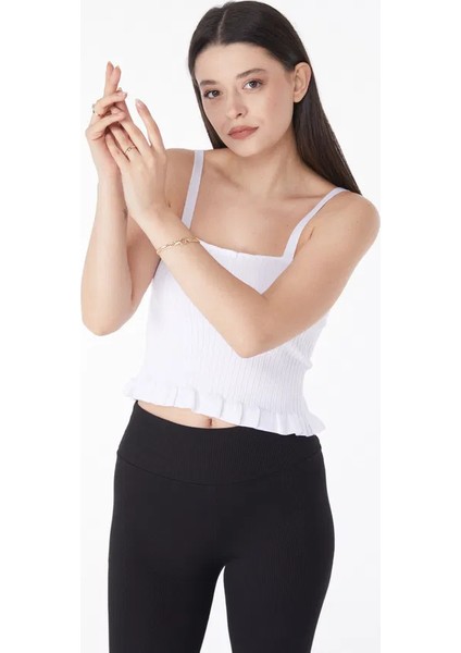 Nrtmsa Yazlık Triko Crop Beyaz (Beden: Standart) fırsatları