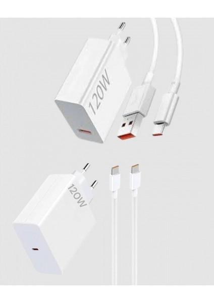120W Süper Hızlı Şarj Adaptörü – Type-C Kablo Dahil, Yüksek Voltaj Korumalı fiyatları