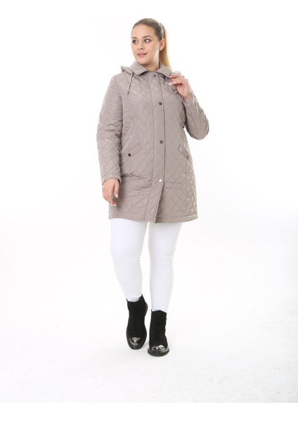 Kadın Uzun Suya Dayanıklı Memory Kumaş Kapüşonlu Mont Büyük Beden Mont fiyatları