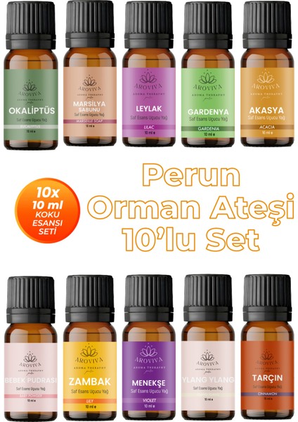 Perun Orman Ateşi 10'lu Set Oda Kokusu Esansı (10X10ML)