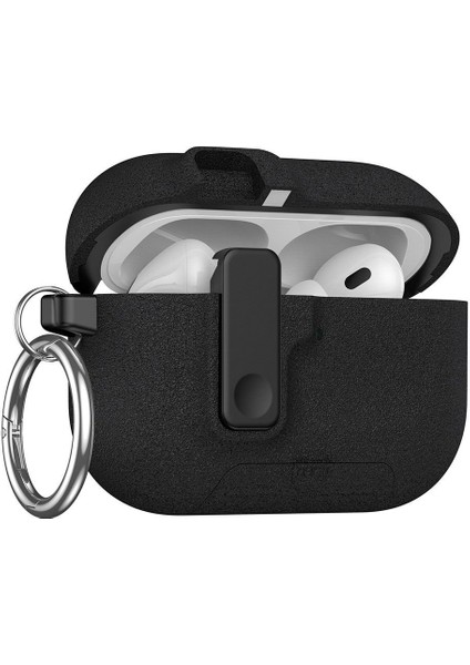 Apple Airpods Pro 3. Nesil ile Uyumlu Kılıf Standlı Kilitli Tpu Premium Matte Trip Case