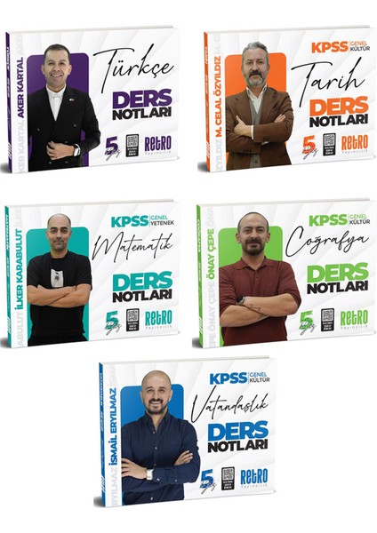 2026 Kpss Genel Yetenek Kültür Tüm Dersler Ders Notları 5 Kitap Set Retro Yayınları