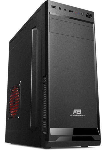 Power Boost VK-A002S 250W 1X8CM Fan Mıdı Tower Meshed Panel 2xusb2.0 1xaudıo Siyah Kasa