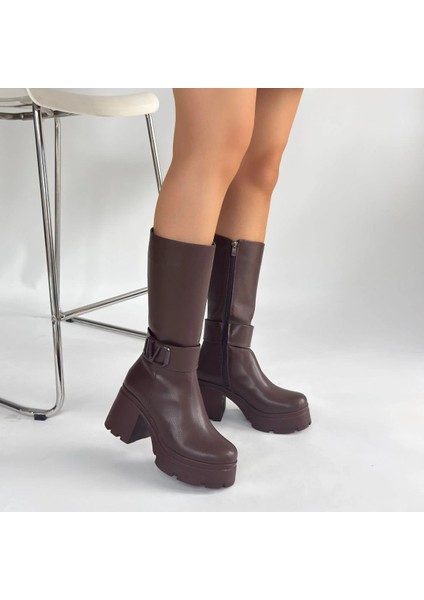 Lvsqvr Moki Kahverengi Cilt Topuklu Çizme (Numara: 37) fırsatları