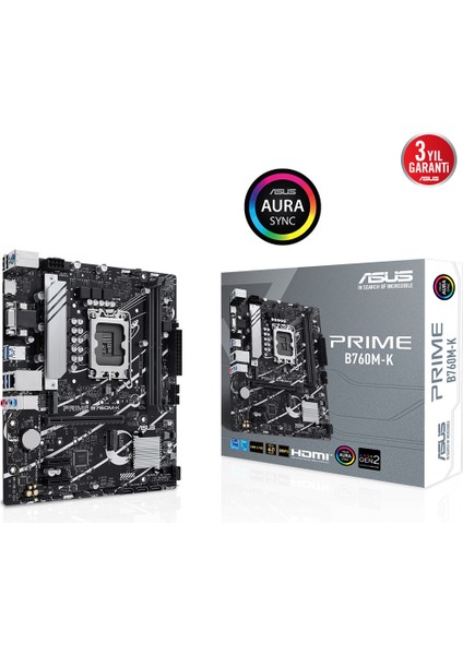 Asus Prıme B760M-K 2xddr5 Vga/hdmı 2xm.2 1xglan 1700P Anakart
