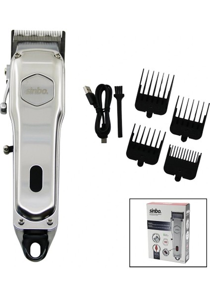 Ieg® USB Şarjli - Di̇ji̇tal Gösterge Saç - Sakal Kesme Traş Maki̇nesi̇ Çeli̇k Gövde - Kollu Tarak Ayar